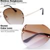 imageThe Fresh Oversize Rimless Ocean Color Lens Aviator Sunglasses Gift Box1gold