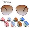 imageThe Fresh Oversize Rimless Ocean Color Lens Aviator Sunglasses Gift Box1gold