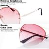 imageThe Fresh Oversize Rimless Ocean Color Lens Aviator Sunglasses Gift Box2gold