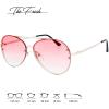 imageThe Fresh Oversize Rimless Ocean Color Lens Aviator Sunglasses Gift Box2gold