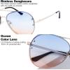 imageThe Fresh Oversize Rimless Ocean Color Lens Aviator Sunglasses Gift Box3gold