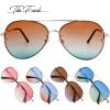 imageThe Fresh Oversize Rimless Ocean Color Lens Aviator Sunglasses Gift Box5gold