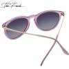 imageThe Fresh Polarized Classic Round Style Tip Pointed Sunglasses Vintage Trendy FR16124PCrystal Pink  Grey Gradient