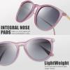 imageThe Fresh Polarized Classic Round Style Tip Pointed Sunglasses Vintage Trendy FR16124PCrystal Pink  Grey Gradient