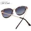 imageThe Fresh Polarized Classic Round Style Tip Pointed Sunglasses Vintage Trendy FR16124PDark Demi  Grey Gradient
