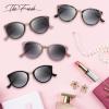 imageThe Fresh Polarized Classic Round Style Tip Pointed Sunglasses Vintage Trendy FR16124PDark Demi  Grey Gradient