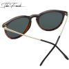 imageThe Fresh Polarized Classic Round Style Tip Pointed Sunglasses Vintage Trendy FR16124PDemi  Green G15