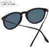 imageThe Fresh Polarized Classic Round Style Tip Pointed Sunglasses Vintage Trendy FR16124PMatte Black  Pink Mirror