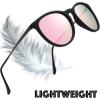 imageThe Fresh Polarized Classic Round Style Tip Pointed Sunglasses Vintage Trendy FR16124PMatte Black  Pink Mirror