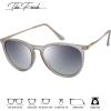 imageThe Fresh Polarized Classic Round Style Tip Pointed Sunglasses Vintage Trendy FR16124PMatte Grey Beige  Grey Gradient