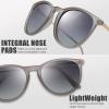 imageThe Fresh Polarized Classic Round Style Tip Pointed Sunglasses Vintage Trendy FR16124PMatte Grey Beige  Grey Gradient