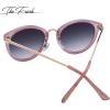 imageThe Fresh Polarized Classic Round Style Tip Pointed Sunglasses Vintage Trendy FR16124PShiny Crystal Pink  Grey Gradient