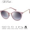 imageThe Fresh Polarized Classic Round Style Tip Pointed Sunglasses Vintage Trendy FR16124PShiny Crystal Pink  Grey Gradient