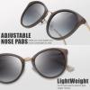 imageThe Fresh Polarized Classic Round Style Tip Pointed Sunglasses Vintage Trendy FR16124PShiny Grey Beige  Grey Gradient