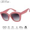 imageThe Fresh Retro Nude Cateye Sunglasses for Women Vintage Trendy Shades741202pinkGrey Gradient