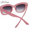 imageThe Fresh Retro Nude Cateye Sunglasses for Women Vintage Trendy Shades741202pinkGrey Gradient