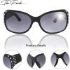 imageThe Fresh Trendy Classic Women Hot Fashion Rhinestones Sunglasses with Gift Box2black