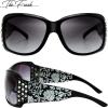 imageThe Fresh Trendy Classic Women Hot Fashion Rhinestones Sunglasses with Gift BoxL702crystal Black  Floral Eyewear