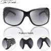 imageThe Fresh Trendy Classic Women Hot Fashion Rhinestones Sunglasses with Gift BoxL702crystal Black  Floral Eyewear