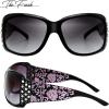 imageThe Fresh Trendy Classic Women Hot Fashion Rhinestones Sunglasses with Gift BoxL703crystal Black  Purple Floral