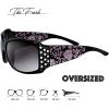 imageThe Fresh Trendy Classic Women Hot Fashion Rhinestones Sunglasses with Gift BoxL703crystal Black  Purple Floral