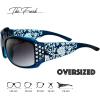 imageThe Fresh Trendy Classic Women Hot Fashion Rhinestones Sunglasses with Gift BoxL704crystal Greenblue  Floral Eyewear