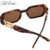 imageThe Fresh Trendy Women Hot Fashion Rhinestones Sunnies Sunglasses  Exquisite Packaging  FR17406R02demi  Brown