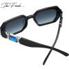 imageThe Fresh Trendy Women Hot Fashion Rhinestones Sunnies Sunglasses  Exquisite Packaging  FR17406R04black  Blue Grey Gradient