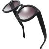 imageThe Fresh Womens Designer Inspired Oversized Round Circle Sunglasses Retro Fashion Style1black
