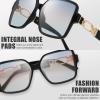 imageThe Fresh Womens Oversized Square Hybrid Butterfly Fashion Sunglasses  Exquisite Packaging738901black  BlueOrangeLight Gray