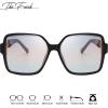 imageThe Fresh Womens Oversized Square Hybrid Butterfly Fashion Sunglasses  Exquisite Packaging738901black  BlueOrangeLight Gray