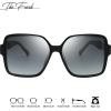 imageThe Fresh Womens Oversized Square Hybrid Butterfly Fashion Sunglasses  Exquisite Packaging738902black  Gradient Grey