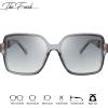 imageThe Fresh Womens Oversized Square Hybrid Butterfly Fashion Sunglasses  Exquisite Packaging738905crystal Grey  Gradient Grey