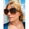 imageThe Fresh Womens Oversized Square Hybrid Butterfly Fashion Sunglasses  Exquisite Packaging738905crystal Grey  Gradient Grey