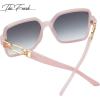 imageThe Fresh Womens Oversized Square Hybrid Butterfly Fashion Sunglasses  Exquisite Packaging738906crystal Pink  Gradient Grey