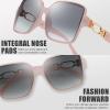 imageThe Fresh Womens Oversized Square Hybrid Butterfly Fashion Sunglasses  Exquisite Packaging738906crystal Pink  Gradient Grey