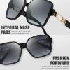 imageThe Fresh Womens Oversized Square Hybrid Butterfly Fashion Sunglasses  Exquisite Packaging7389p01black  Grey Polarized Lens