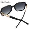 imageThe Fresh Womens Oversized Square Hybrid Butterfly Fashion Sunglasses  Exquisite Packaging7389p01black  Grey Polarized Lens