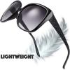imageThe Fresh Womens Oversized Square Jackie O Cat Eye Hybrid Butterfly Fashion Sunglasses  Exquisite Packaging719202 New Black