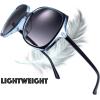 imageThe Fresh Womens Oversized Square Jackie O Cat Eye Hybrid Butterfly Fashion Sunglasses  Exquisite Packaging727703crystal Blue Black Paint
