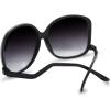 imageThe Fresh Womens Oversized Square Jackie O Cat Eye Hybrid Butterfly Fashion Sunglasses  Exquisite Packaging729901black
