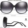 imageThe Fresh Womens Oversized Square Jackie O Cat Eye Hybrid Butterfly Fashion Sunglasses  Exquisite Packaging729901black