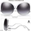 imageThe Fresh Womens Oversized Square Jackie O Cat Eye Hybrid Butterfly Fashion Sunglasses  Exquisite Packaging729904crystal Grey