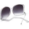 imageThe Fresh Womens Oversized Square Jackie O Cat Eye Hybrid Butterfly Fashion Sunglasses  Exquisite Packaging729904crystal Grey