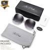 imageThe Fresh Womens Oversized Square Jackie O Cat Eye Hybrid Butterfly Fashion Sunglasses  Exquisite Packaging729904crystal Grey