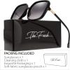 imageThe Fresh Womens Oversized Square Jackie O Cat Eye Hybrid Butterfly Fashion Sunglasses  Exquisite Packaging730003 Black