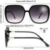imageThe Fresh Womens Oversized Square Jackie O Cat Eye Hybrid Butterfly Fashion Sunglasses  Exquisite Packaging730003 Black