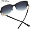 imageThe Fresh Womens Oversized Square Jackie O Cat Eye Hybrid Butterfly Fashion Sunglasses  Exquisite Packaging731603 Crystal Blue Black Paint