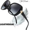 imageThe Fresh Womens Oversized Square Jackie O Cat Eye Hybrid Butterfly Fashion Sunglasses  Exquisite Packaging732701 Black