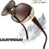 imageThe Fresh Womens Oversized Square Jackie O Cat Eye Hybrid Butterfly Fashion Sunglasses  Exquisite Packaging732703 Crystal Brown Black Paint